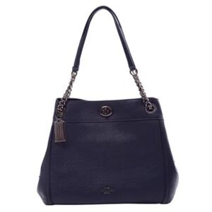 Coach Dark Blue Leather Shoulder Bag